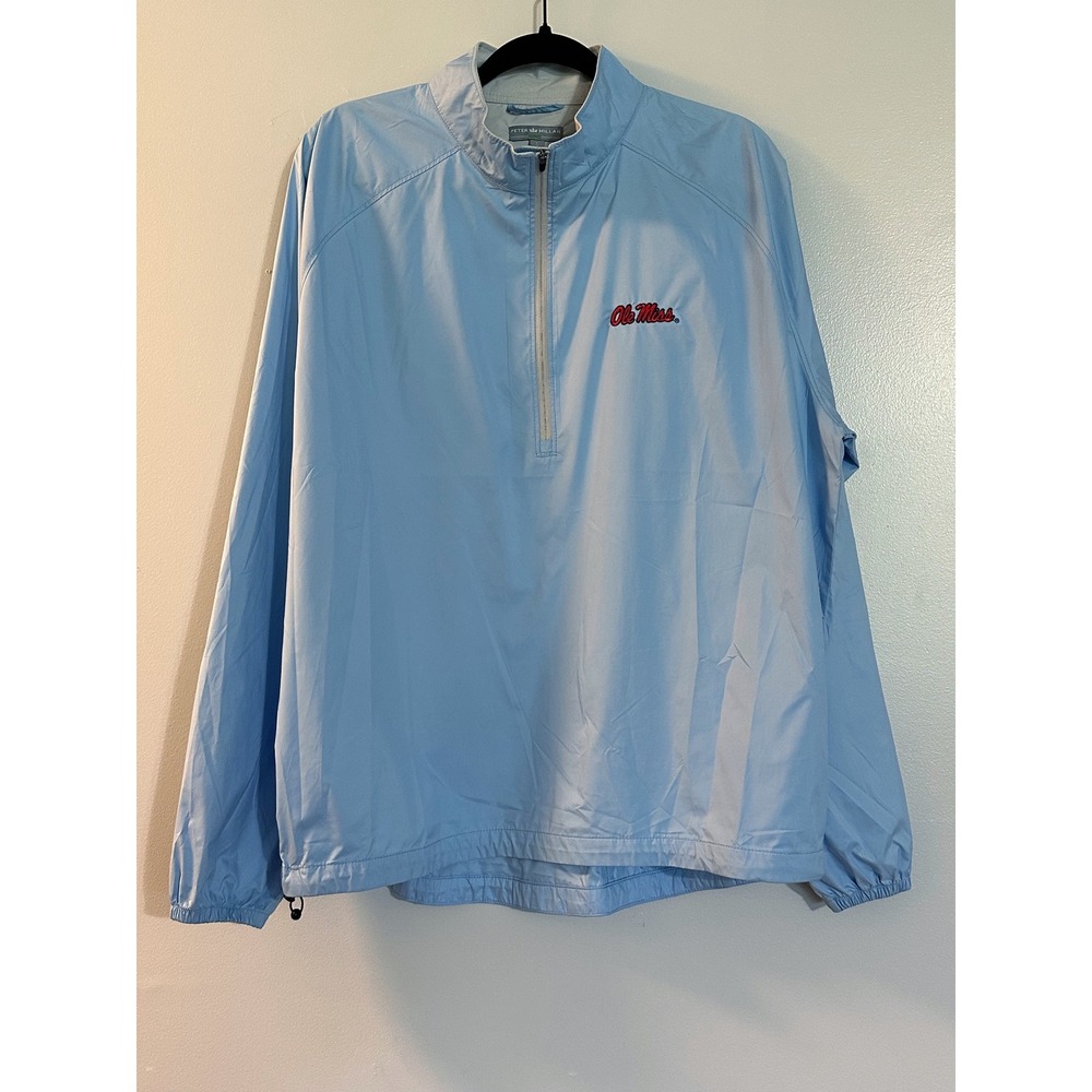 Peter Millar Ole Miss packable windbreaker quarter-zip pullover Mens Large